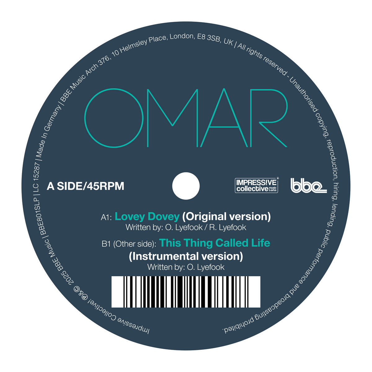 Omar - Lovey Dovey / This Thing Called Love (BBE801SLP)