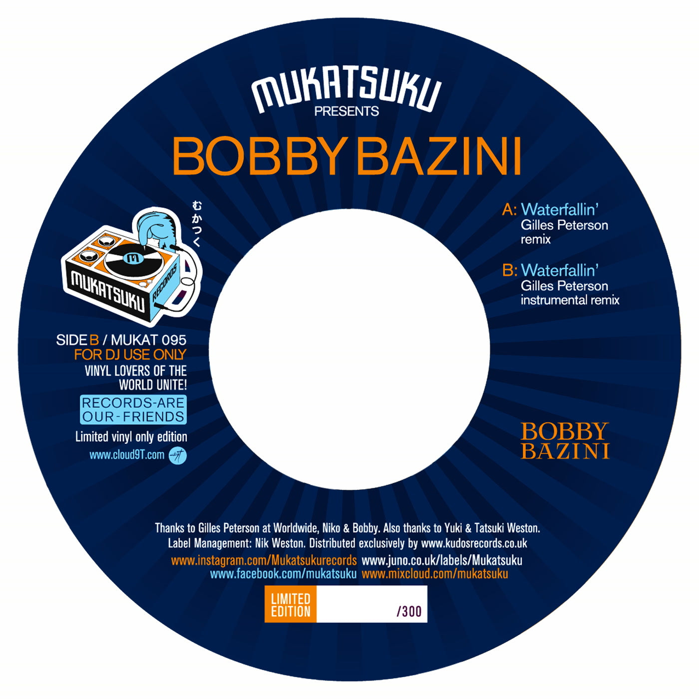 Bobby Bazini - Waterfallin' (Gilles Peterson Remix) (MUKAT-095)