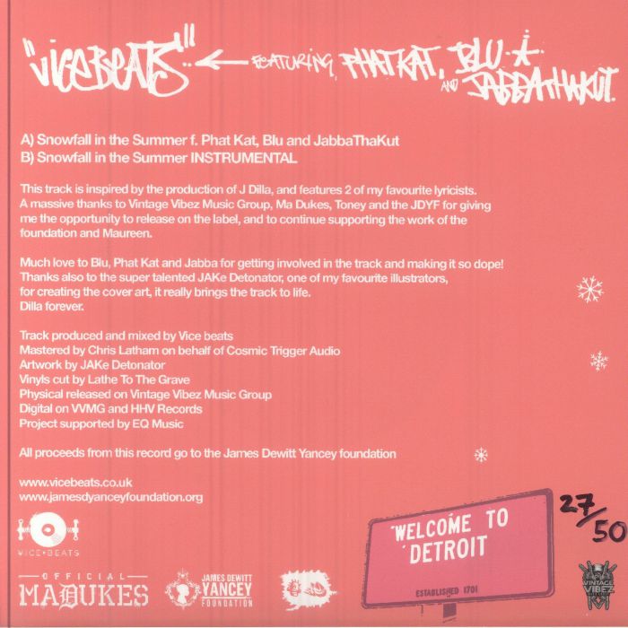 Vice Beats - Snowfall In The Summer feat. Phat Kat, Blu and JabbaThaKut (4 Colours)